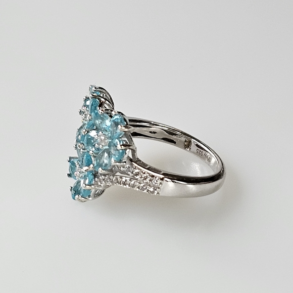 Genuine Betroka Apatite Flower Ring Sterling Silver Sz 6! NEW - Picture 7 of 13